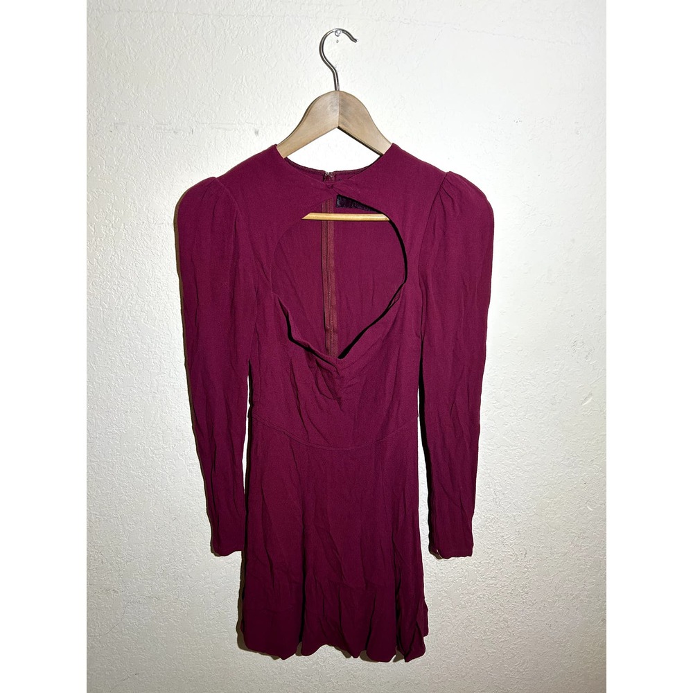 Reformation Magenta Purple Red‎ Cut Out Sweetheart Neckline Mini Dress